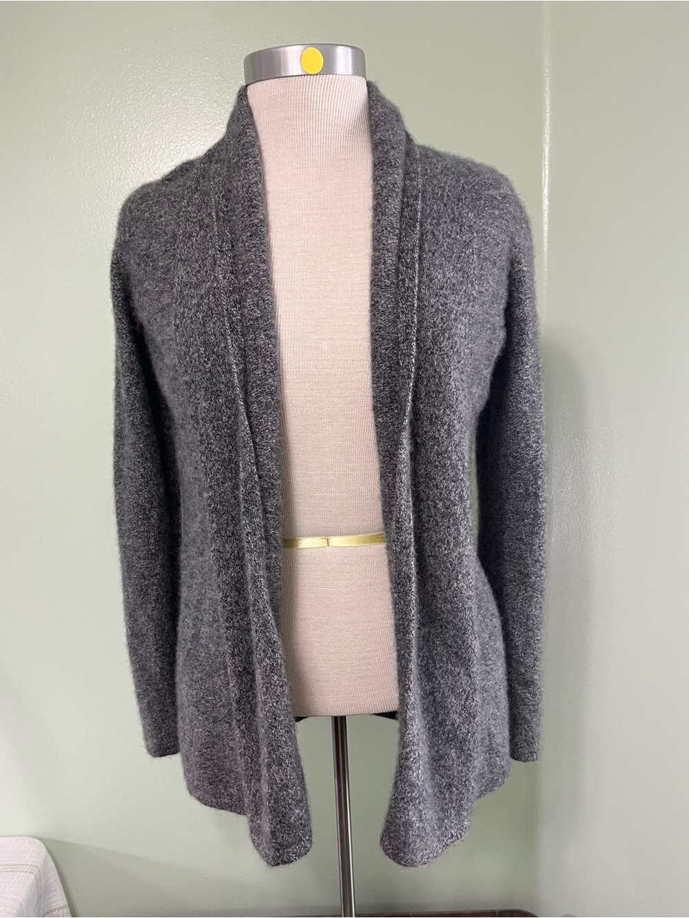 J. McLaughlin Woman’s 100% Cashmere Open-Front Knit Cardigan Gray Size XS